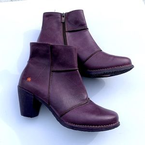 purple leather ankle boot The ART Co.